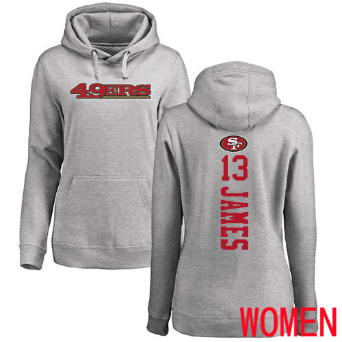 San Francisco 49ers Ash Women Richie James Backer #13 Pullover NFL Hoodie Sweatshirts->women nfl jersey->Women Jersey
